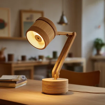 Luxury Solid Wood Adjustable Task Lamp