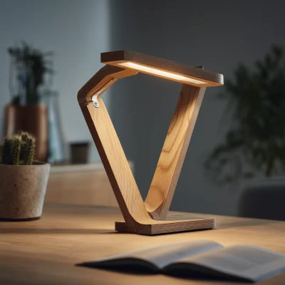 High-Quality Solid Wood LED Task Lamp