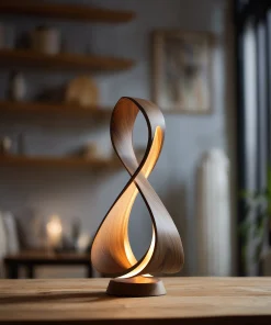 Infinity Curve Wooden Table Lamp