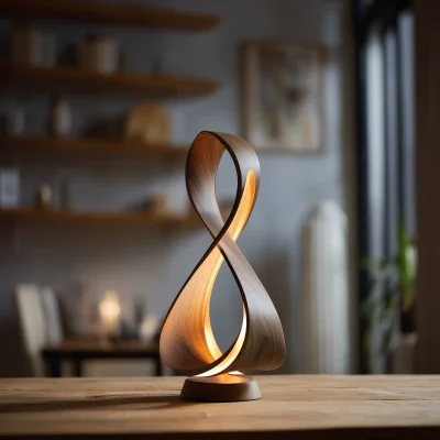 Handcrafted Natural Wood Infinity Lamp