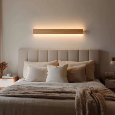 Minimal Wooden Linear Wall Light For Bedroom, Freeshiping, Extra Sale Today