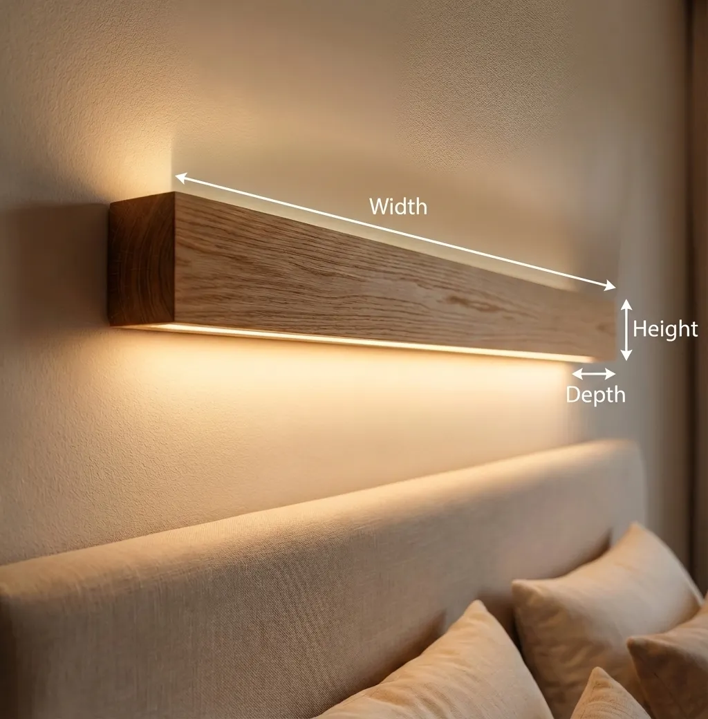 Minimal Wooden Linear Wall Light For Bedroom Spaces - Image 5