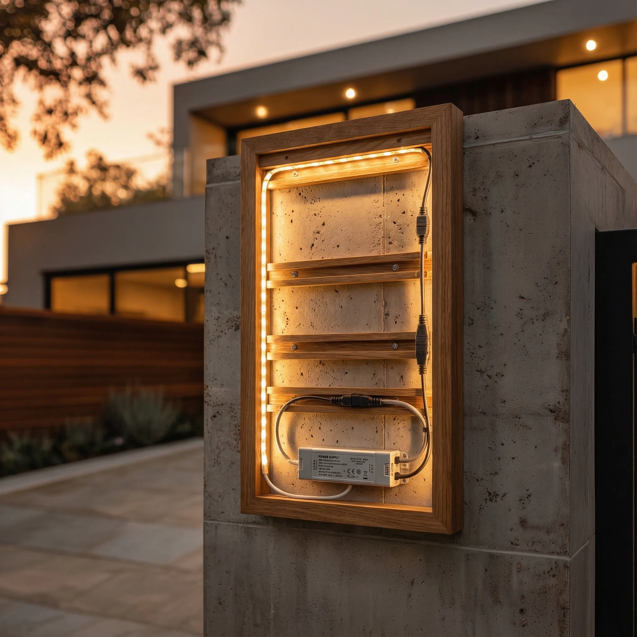 Solid Wood Illuminated Address Sign With Backlit Numbers - Image 4